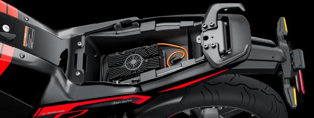 Under the Seat Storage for Storing Oben Port Charger in Oben Rorr EZ Sigma